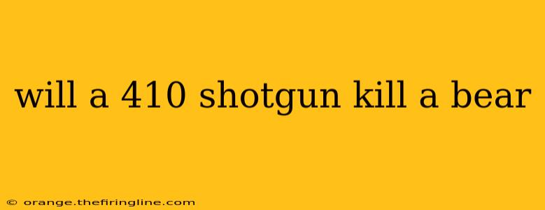 will a 410 shotgun kill a bear