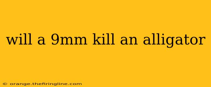 will a 9mm kill an alligator