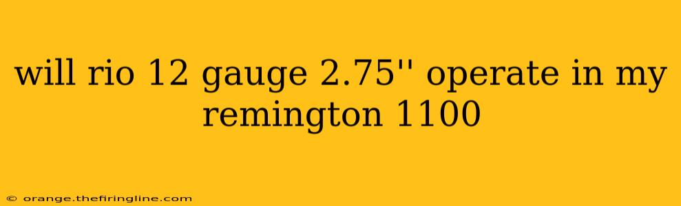 will rio 12 gauge 2.75'' operate in my remington 1100