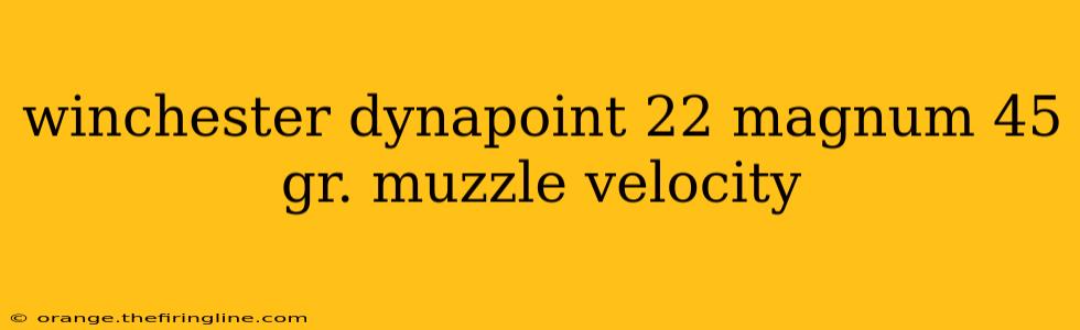 winchester dynapoint 22 magnum 45 gr. muzzle velocity