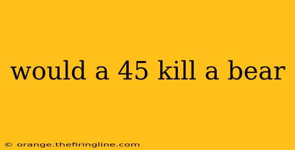 would a 45 kill a bear